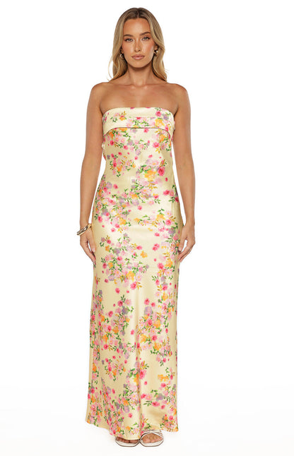 Maiah Yellow Bloom Maxi Dress