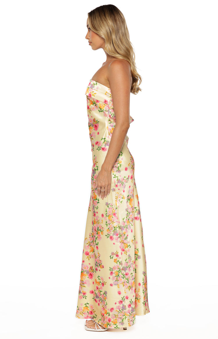 Maiah Yellow Bloom Maxi Dress