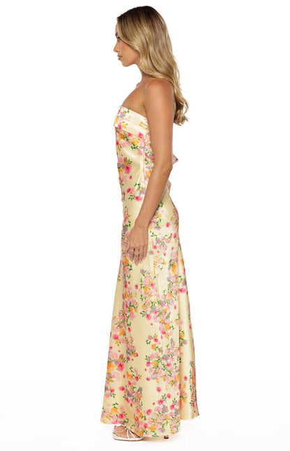 Maiah Yellow Bloom Maxi Dress