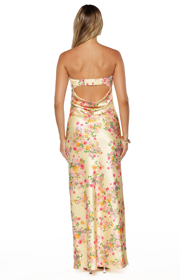 Maiah Yellow Bloom Maxi Dress