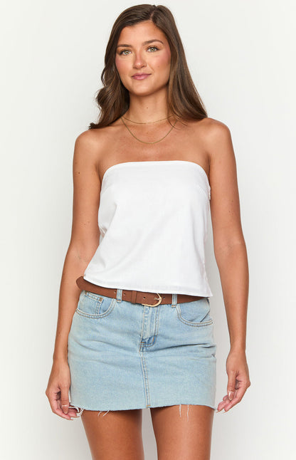 Mallorie White Strapless Top - PRE ORDER