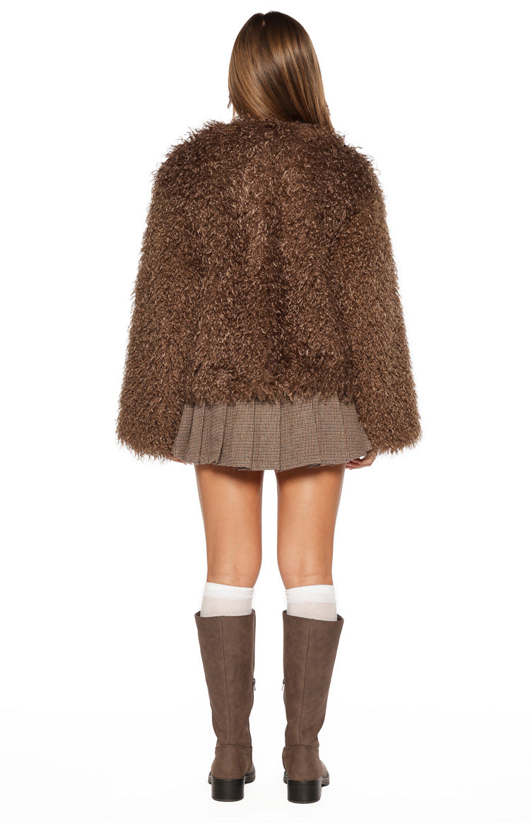 Margot Brown Shaggy Fur Jacket