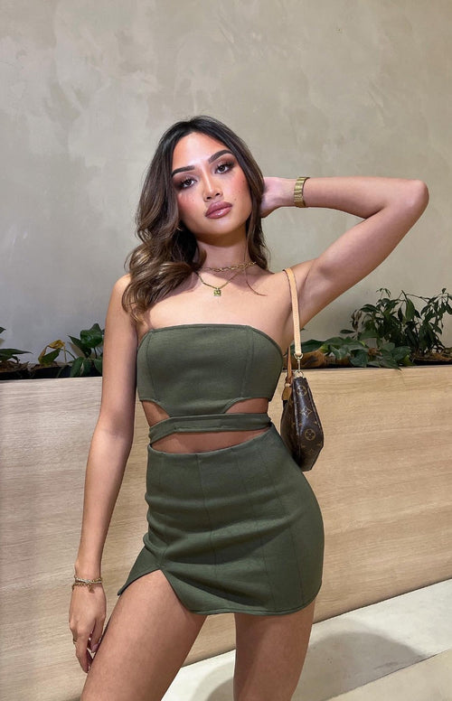 Maria Khaki Mini Skirt