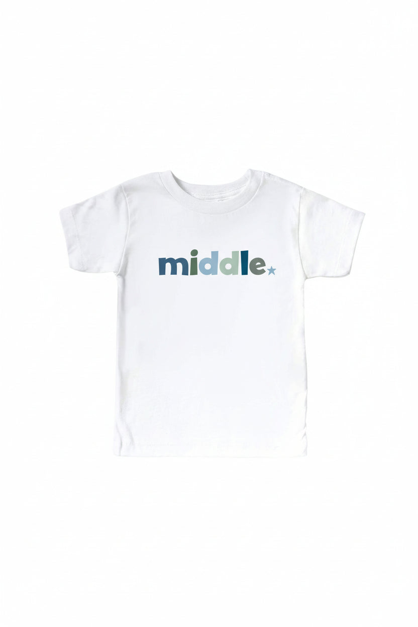 Big, Middle, Little Graphic Tee | White
