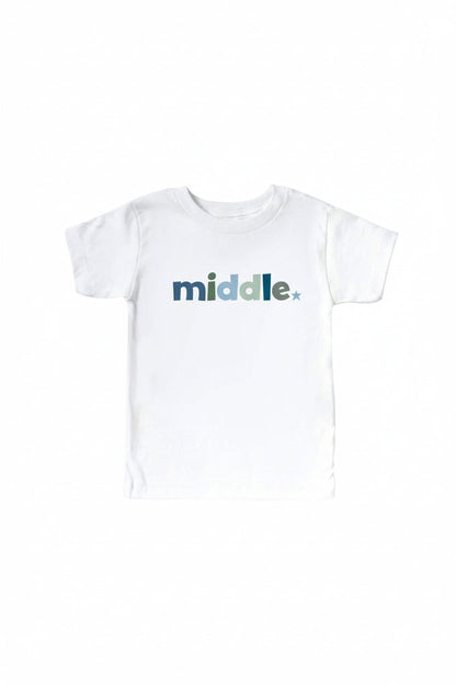 Big, Middle, Little Graphic Tee | White