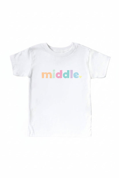 Big, Middle, Little Graphic Tee | White