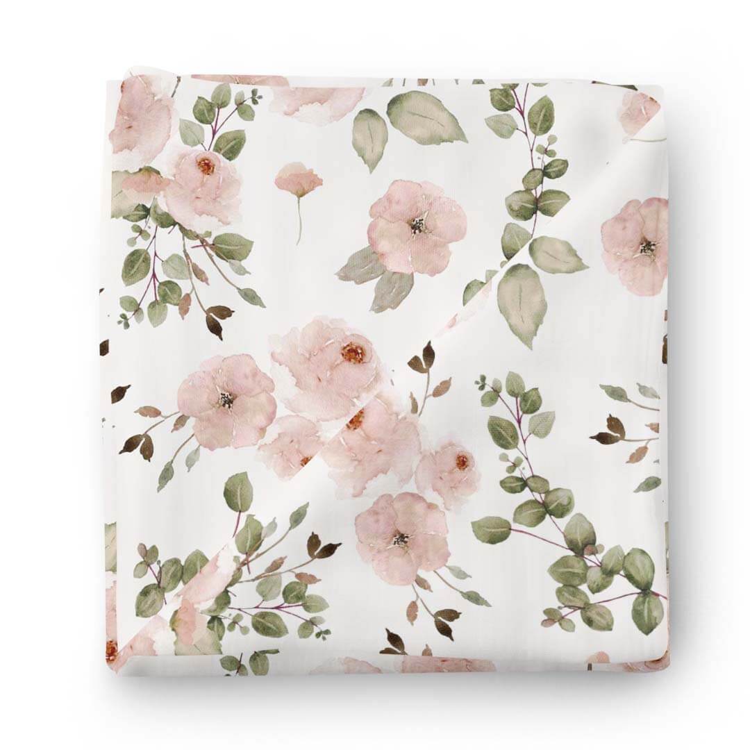 Millie's Dusty Rose Garden Oversized Swaddle Blanket