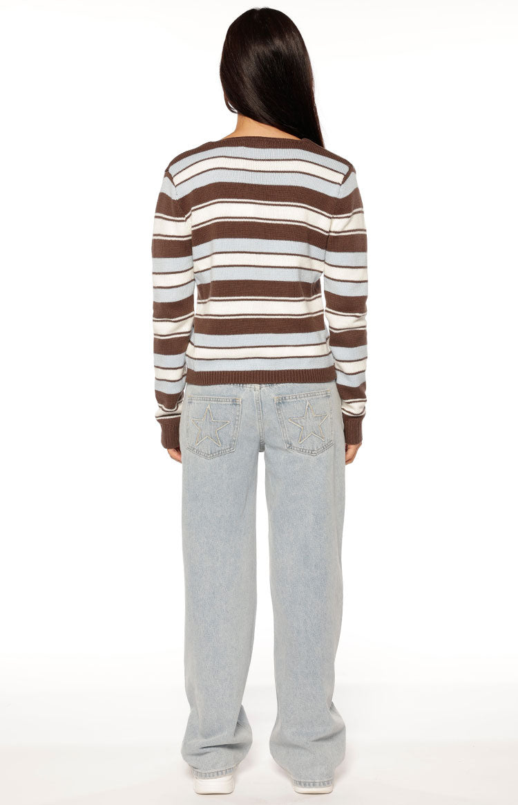 Misha Brown and Blue Stripe Button Down Cardigan - PRE ORDER