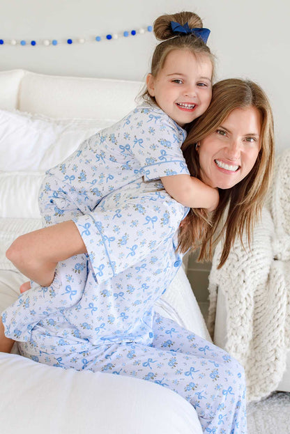 Girls' Two-Piece Bamboo Flare Lounge Set | Tied In Blooms