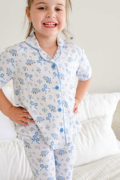 Girls' Two-Piece Bamboo Flare Lounge Set | Tied In Blooms
