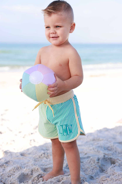Boy's Swim Trunks | Multi-Color Seersucker