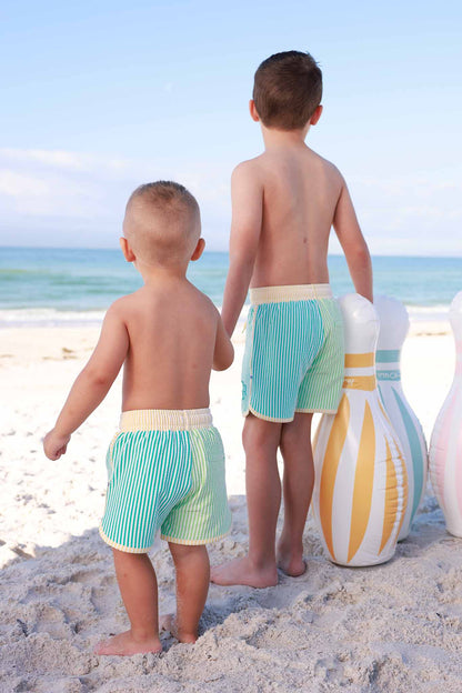 Boy's Swim Trunks | Multi-Color Seersucker