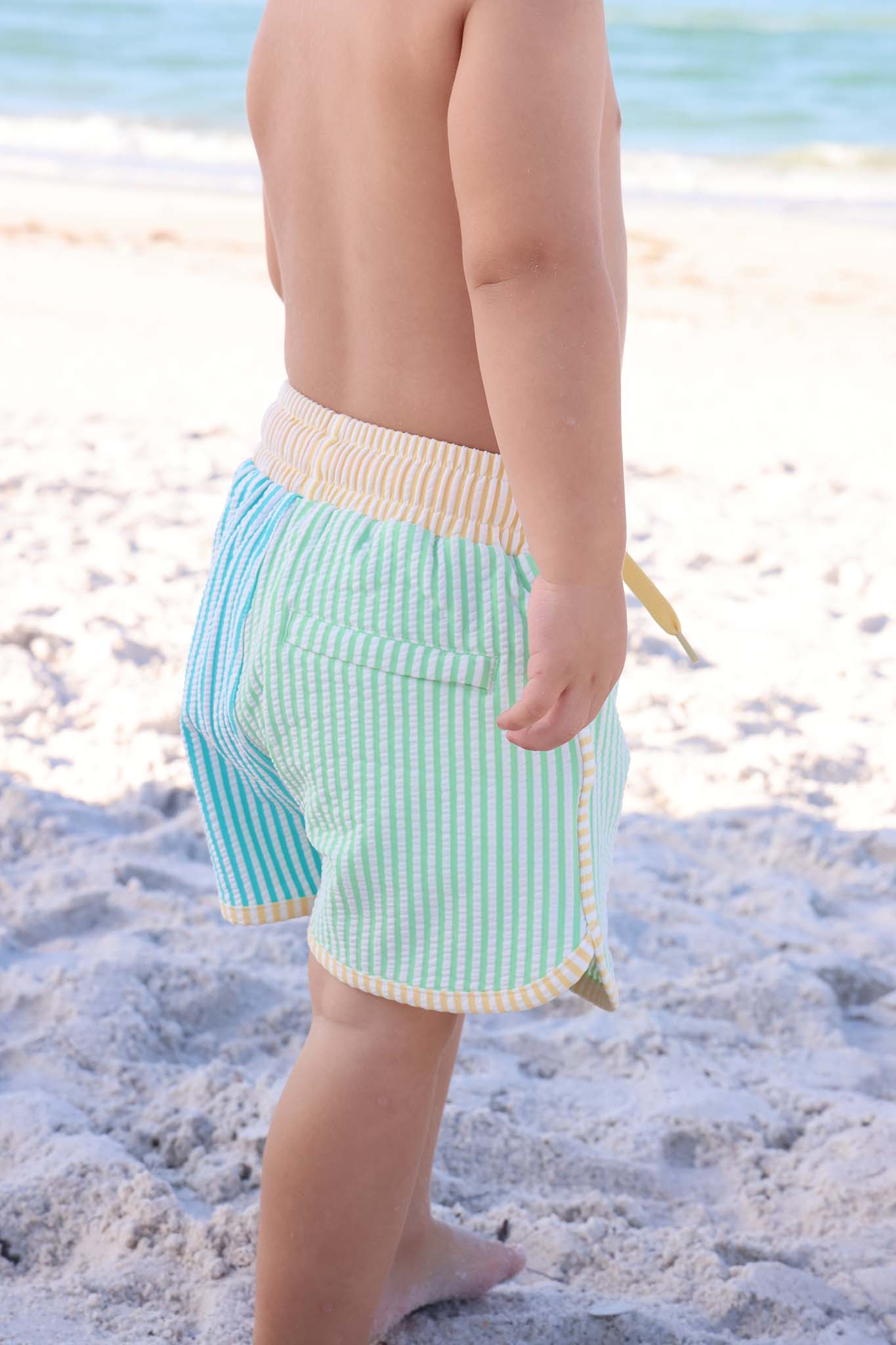 Boy's Swim Trunks | Multi-Color Seersucker