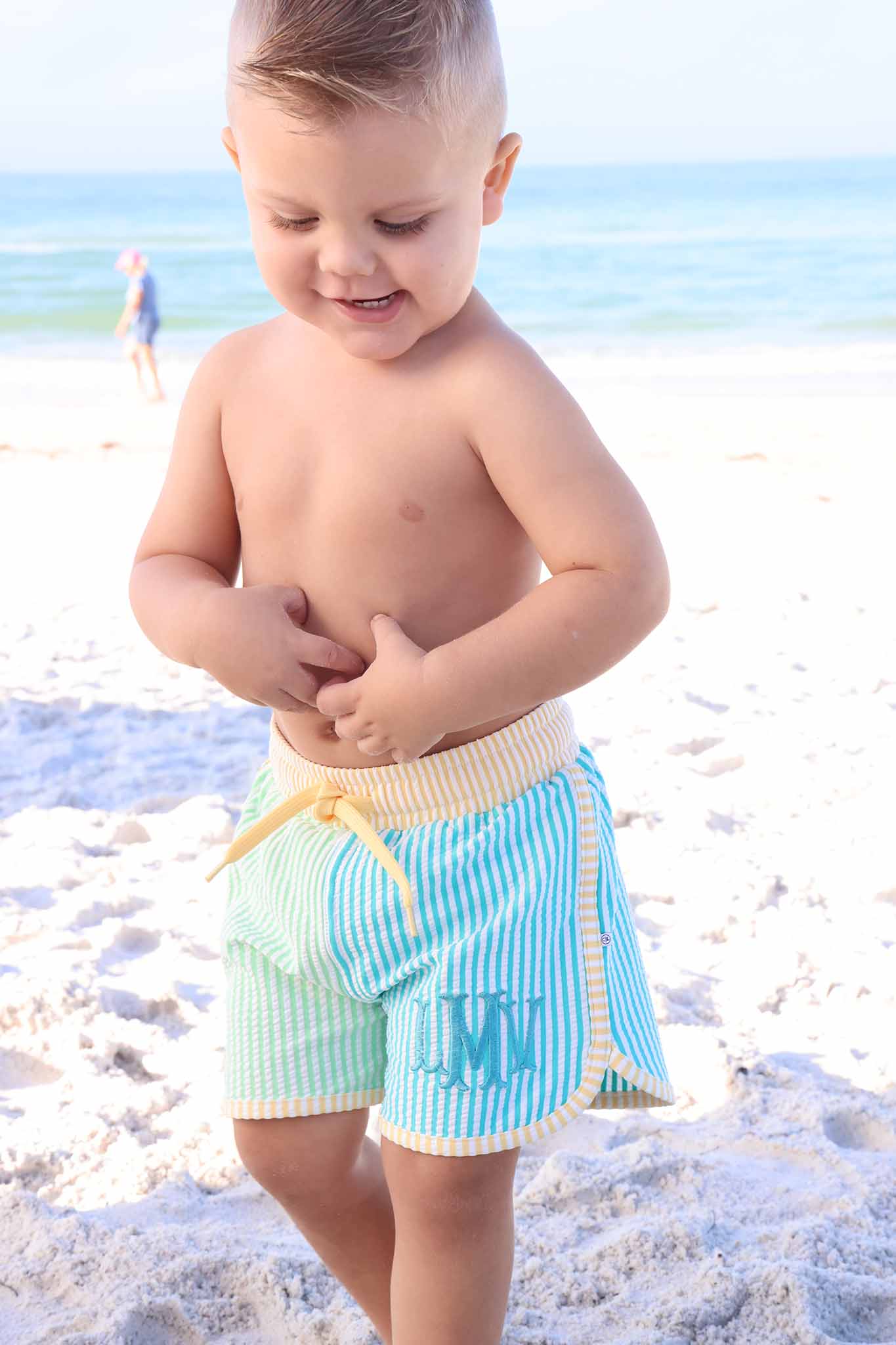 Boy's Swim Trunks | Multi-Color Seersucker
