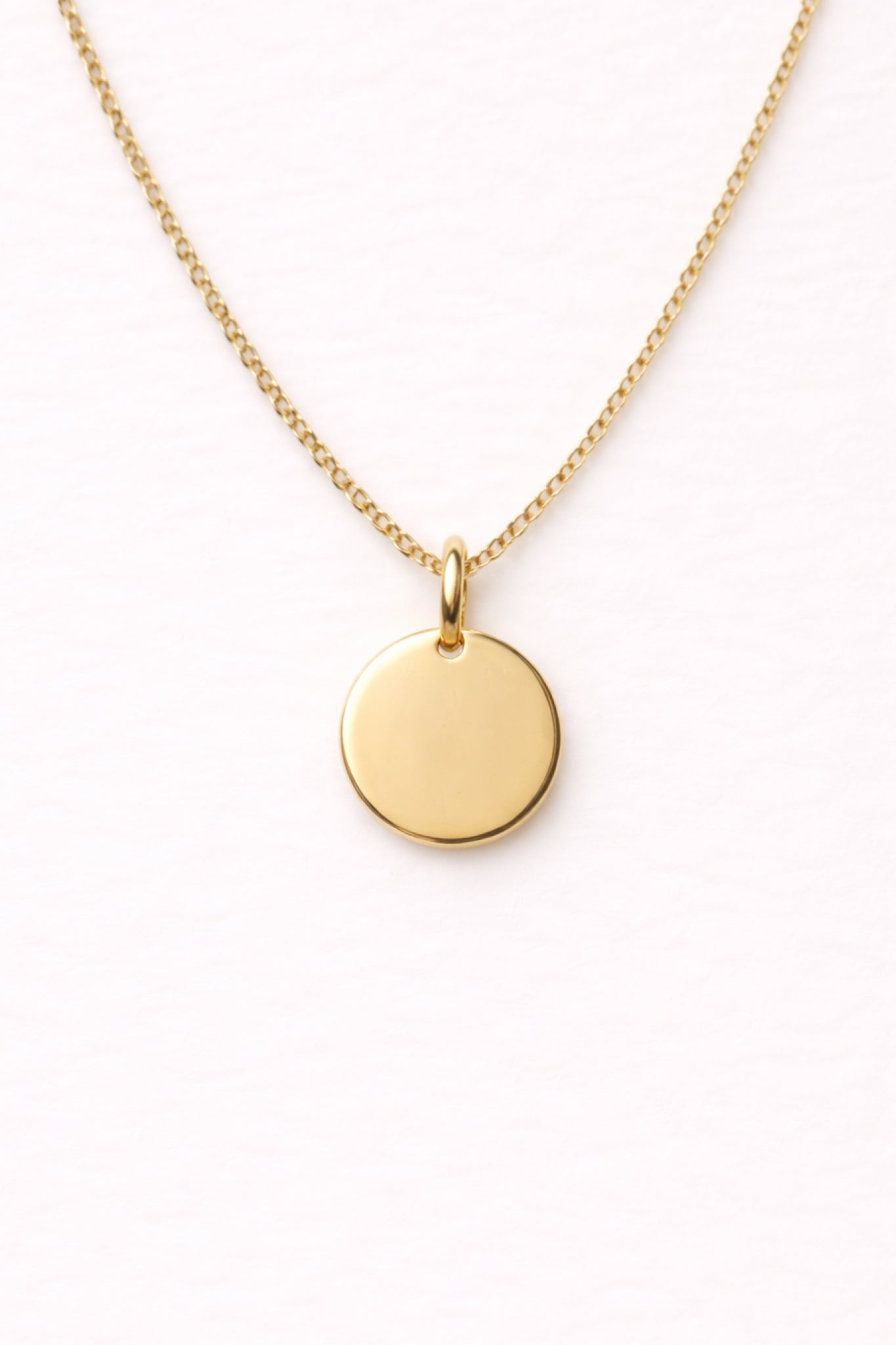 Engraved Circle Charm Necklace