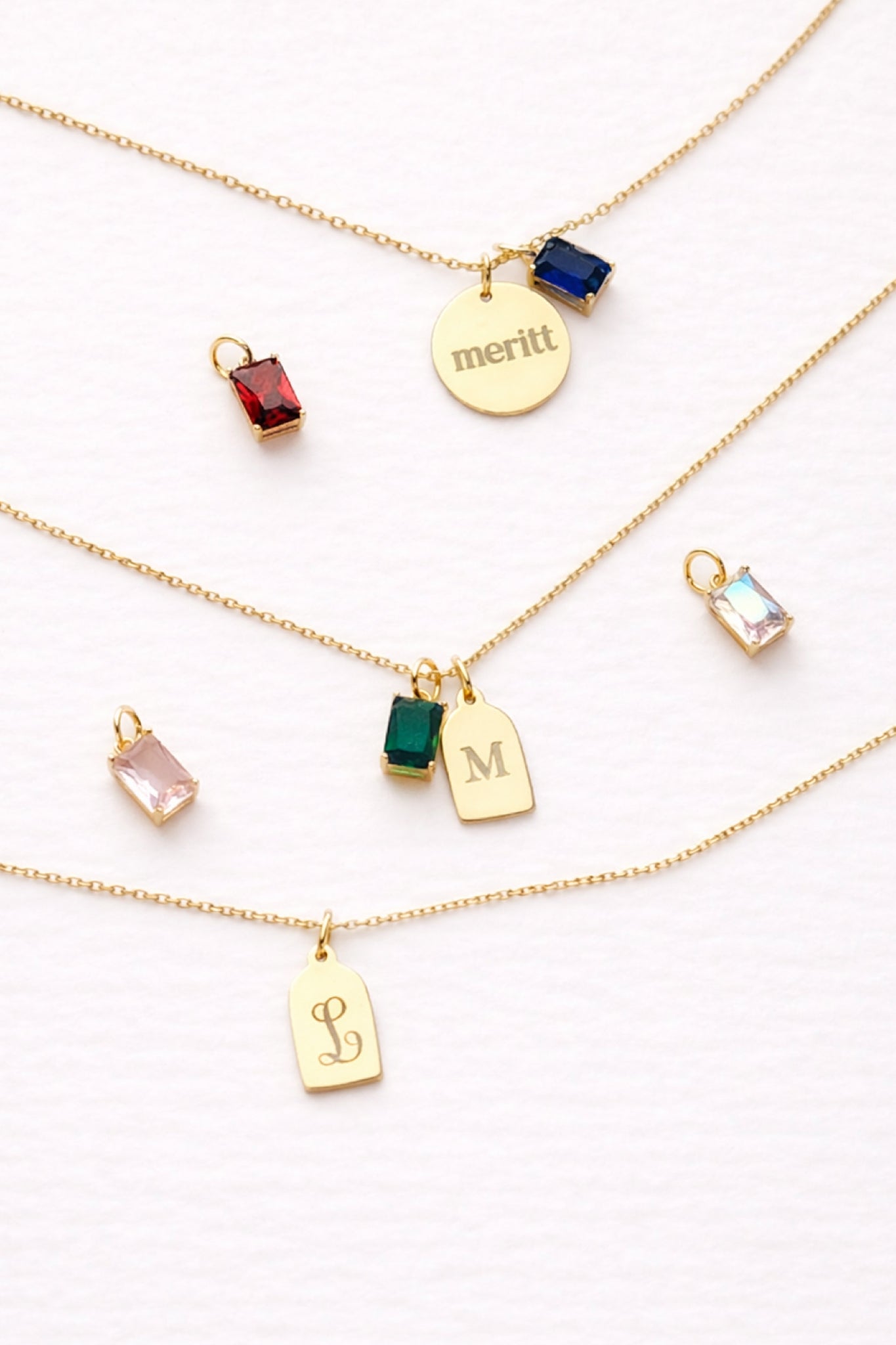 Engraved Circle Charm Necklace