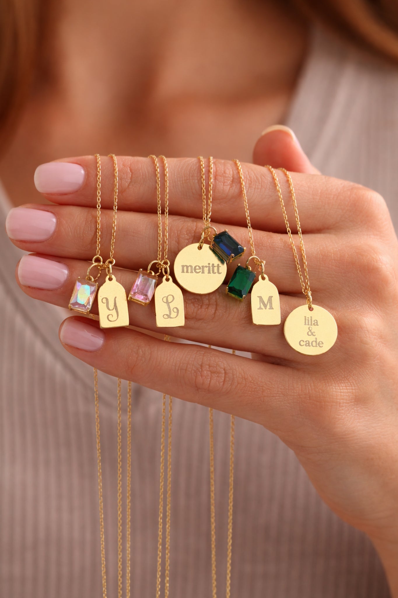 Engraved Circle Charm Necklace