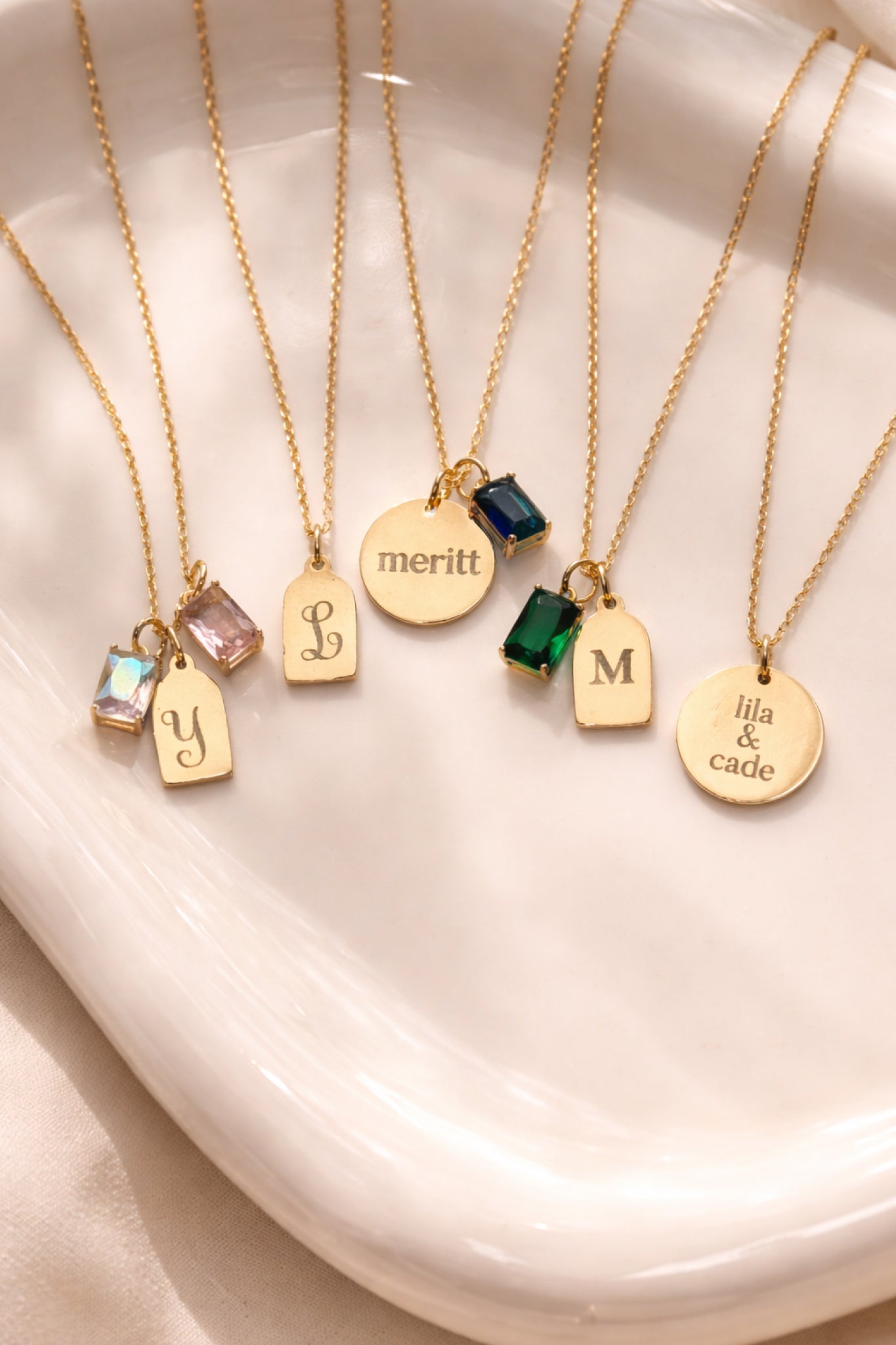Engraved Circle Charm Necklace