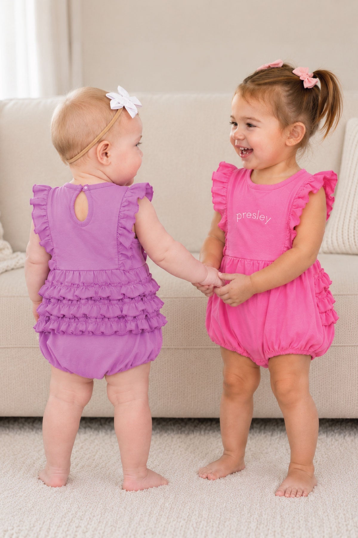 Embroidered Sleeveless Ruffle Bubble Romper