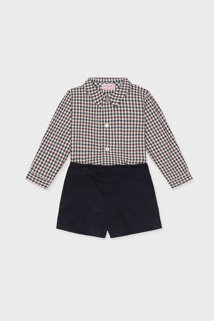 Burgundy Check Arlo Baby Boy Set