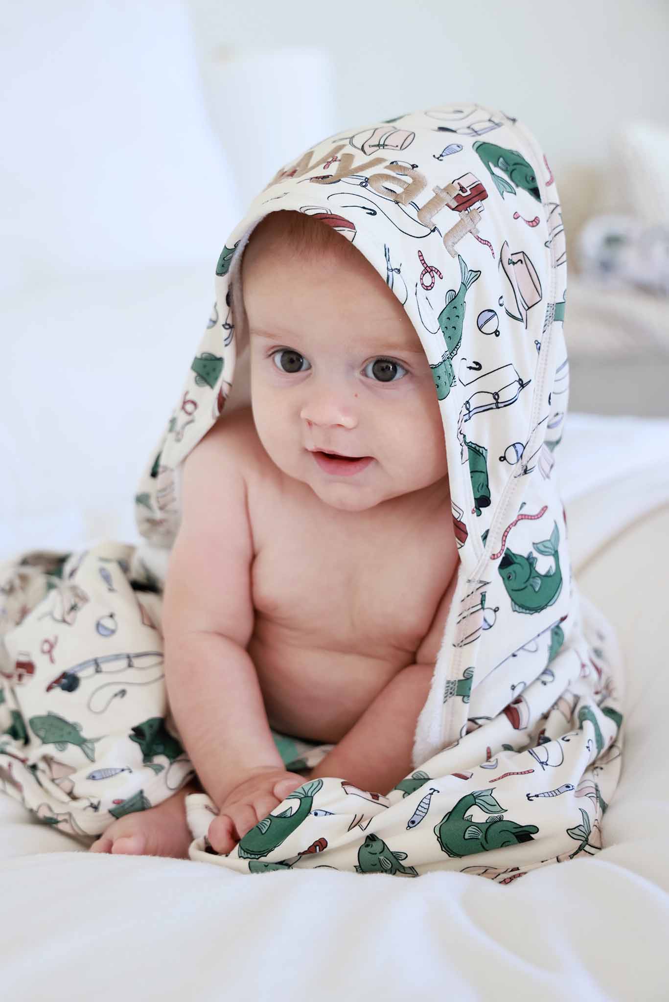 Embroidered Bamboo Hooded Towel | Off the Hook
