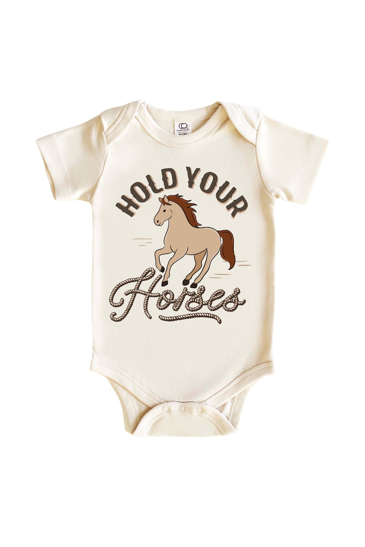 Hold Your Horses Graphic Bodysuit & Kids Tee | Natural