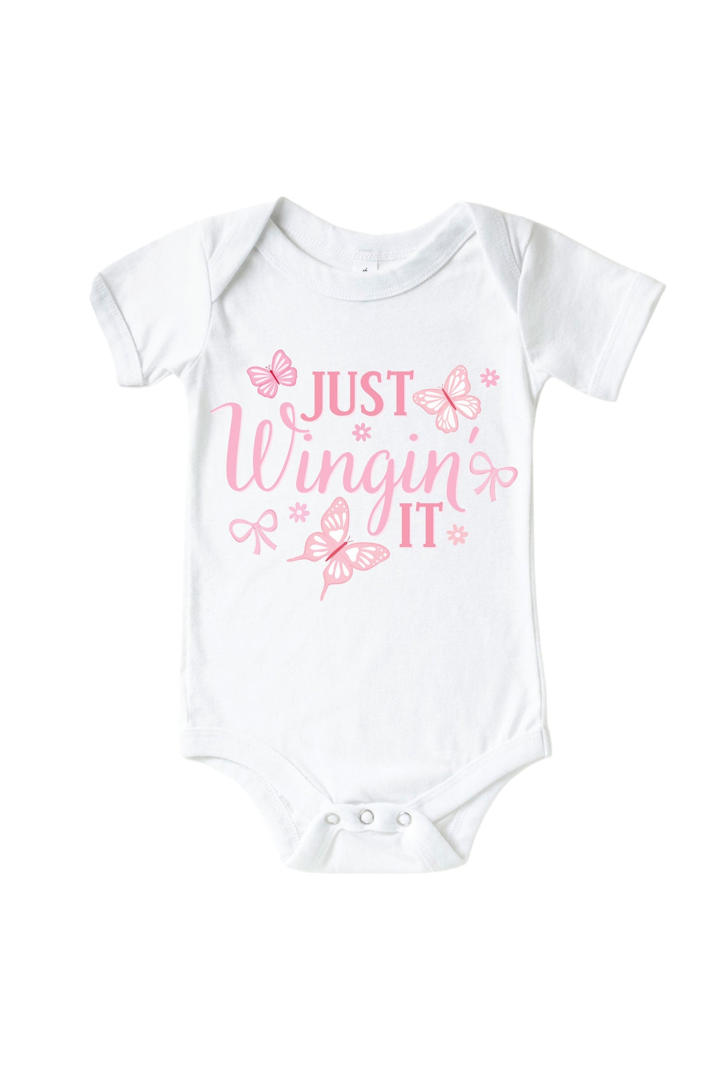 Just Wingin' It Graphic Bodysuit & Kids Tee | White