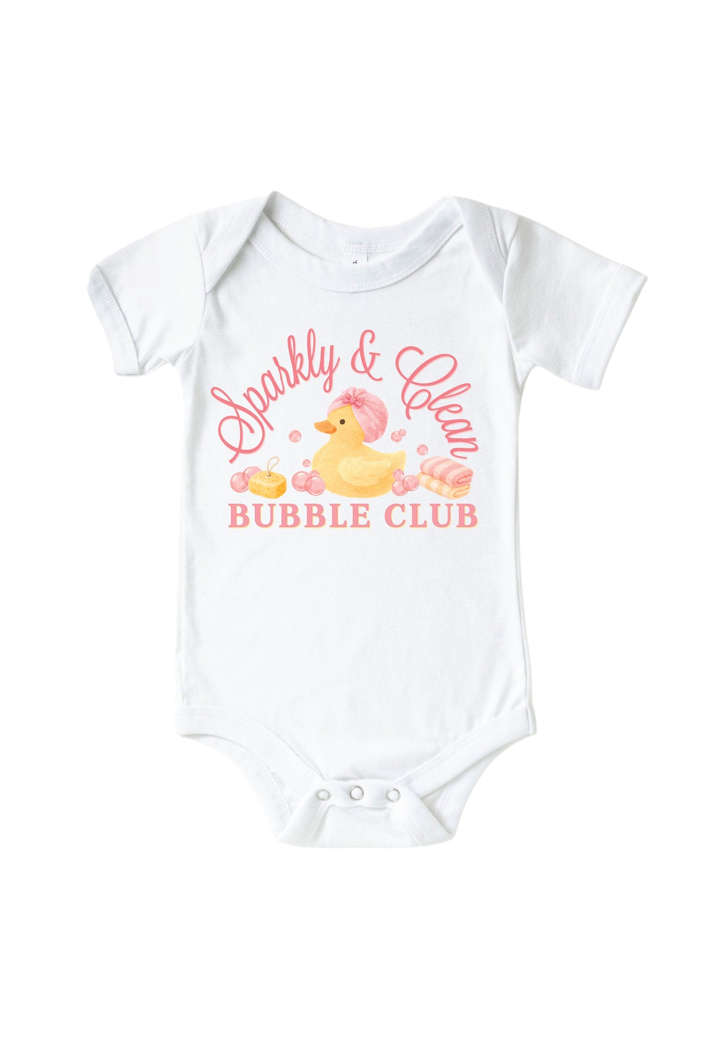 Bubble Club Pink Graphic Bodysuit & Kids Tee | White