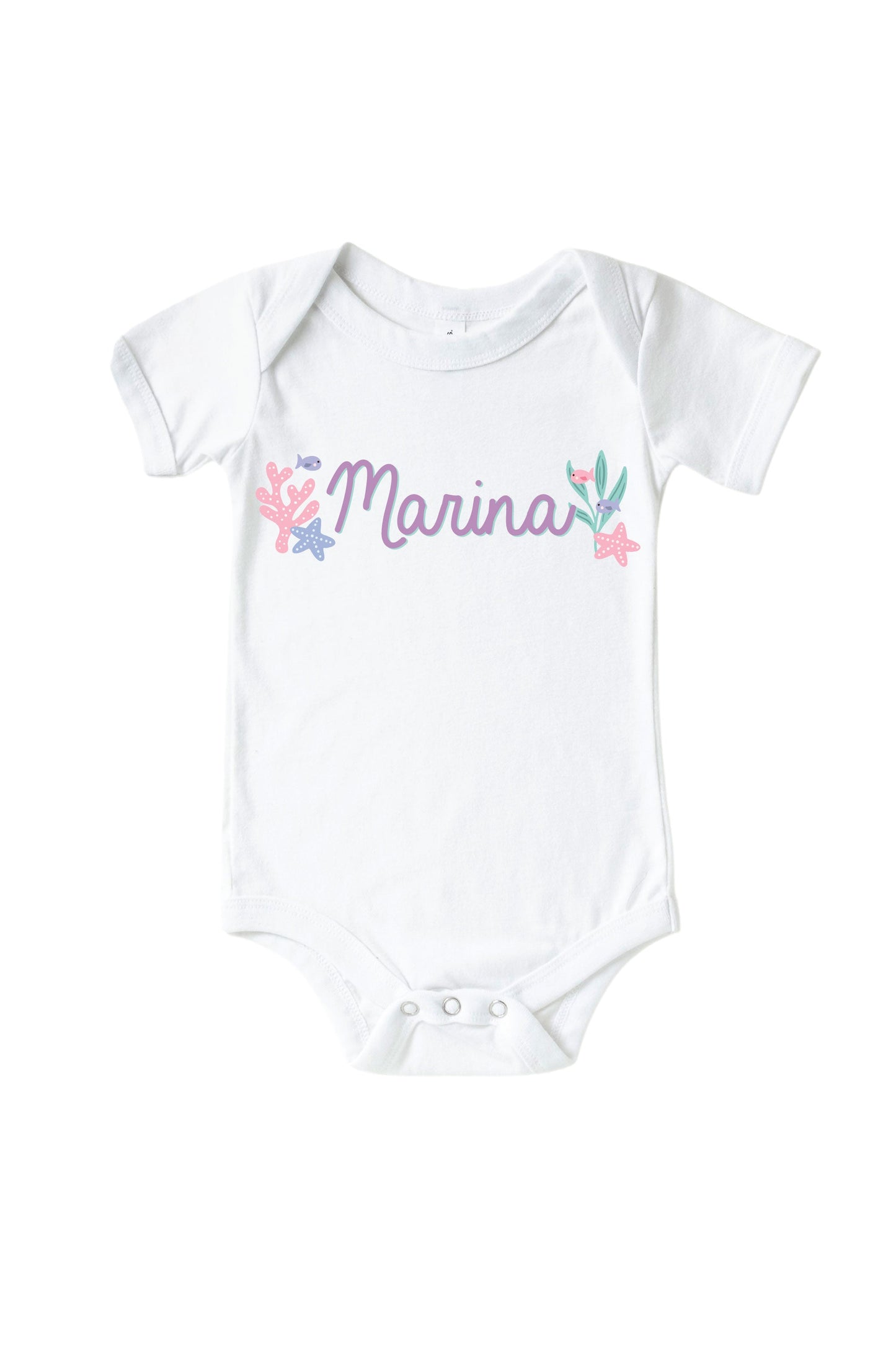 Personalized Let's Be Mermaids Graphic Bodysuit & Kids Tee | White