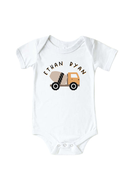 Personalized Little Builder Graphic Bodysuit & Kids Tee | White