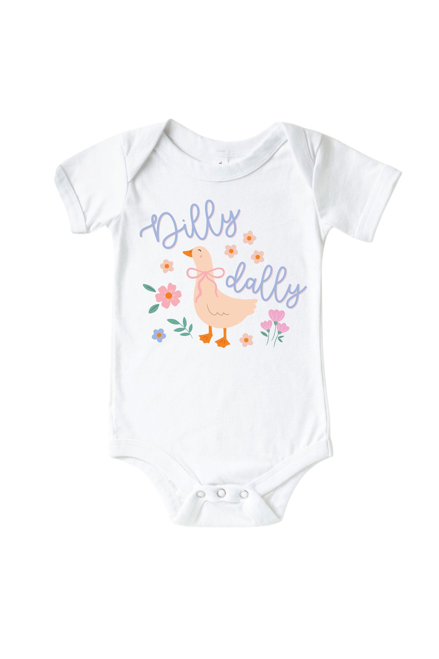 Dilly Dally Graphic Bodysuit & Kids Tee | White