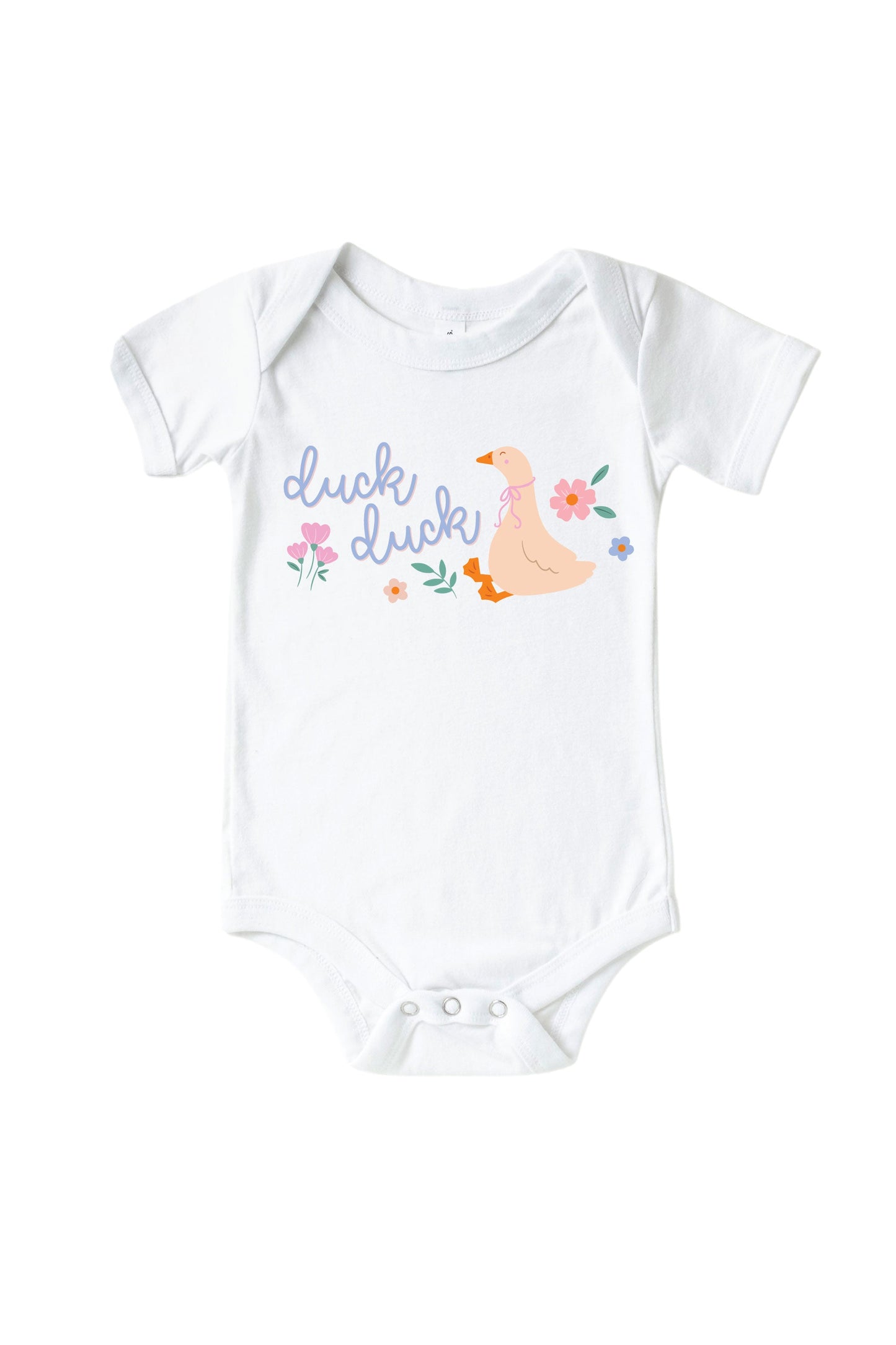 Duck Duck Graphic Bodysuit & Kids Tee | White