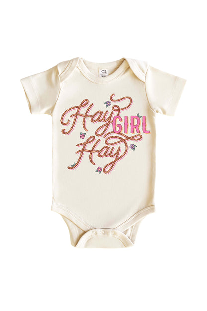 Hay Girl Hay Graphic Bodysuit & Kids Tee | Natural