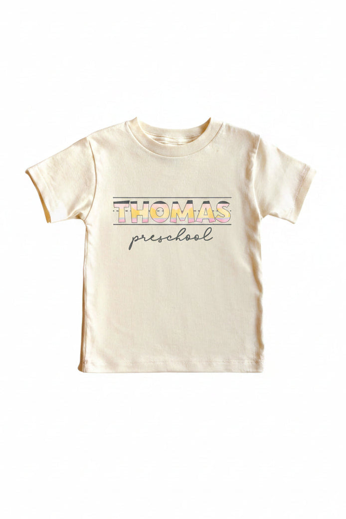 Personalized New Grade Kids Graphic Tee | Natural