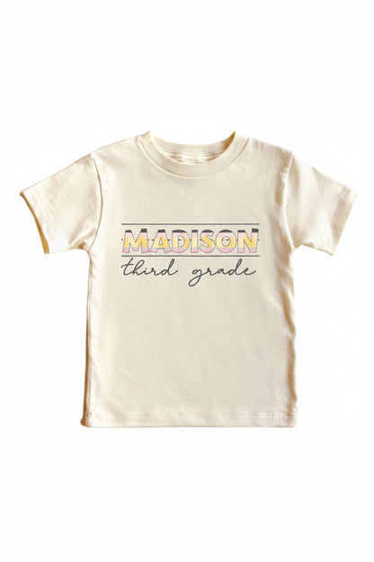 Personalized New Grade Kids Graphic Tee | Natural