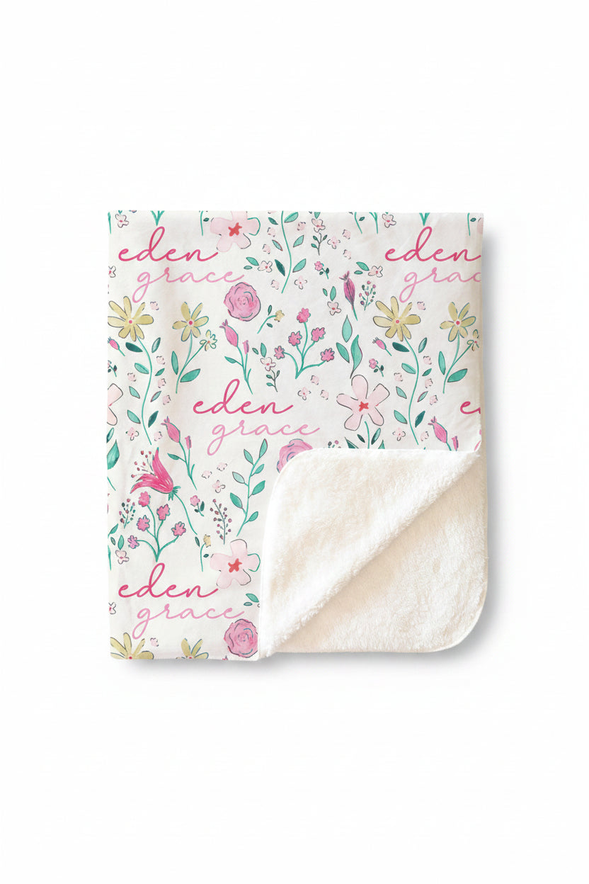 Paris Petals Personalized Kids Blanket