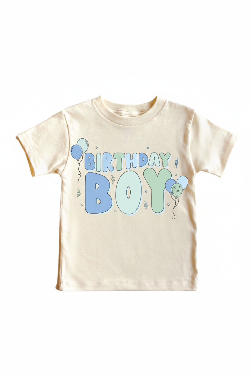 Birthday Boy Graphic Bodysuit & Kids Tee | Natural