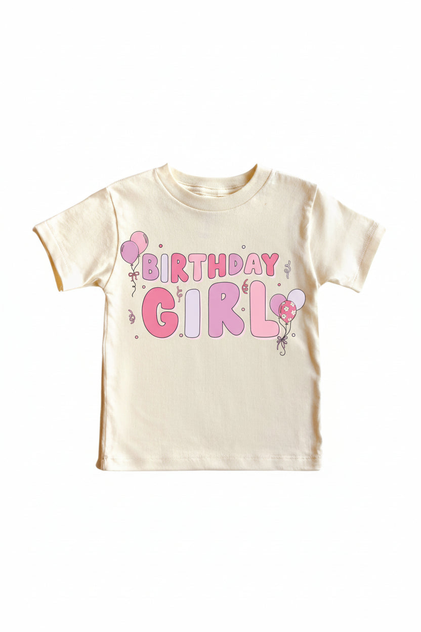 Birthday Girl Graphic Bodysuit & Kids Tee | Natural