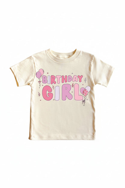 Birthday Girl Graphic Bodysuit & Kids Tee | Natural
