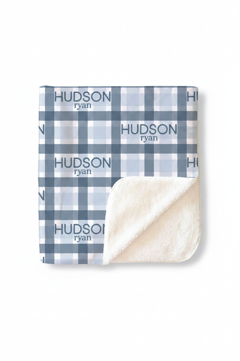 Paxton's Plaid Personalized Kids Blanket