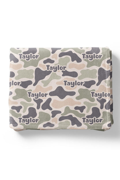 Personalized Kids Blanket | Camo Cutie