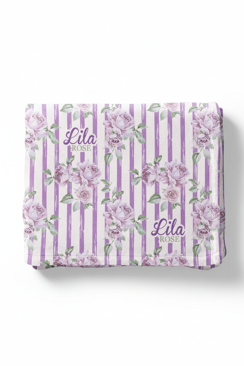 Lila's Lilacs Personalized Kids Blanket