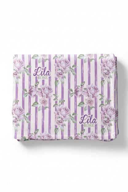 Lila's Lilacs Personalized Kids Blanket