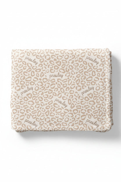 Lovely Leopard Personalized Kids Blanket