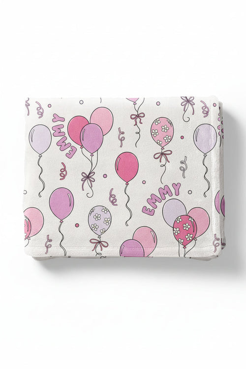 Party Time Personalized Kids Blanket | Pink