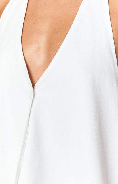 Petie White Linen Blend Top
