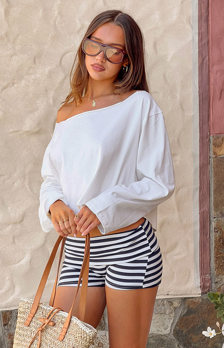 Phoenix White Off Shoulder Long Sleeve Top