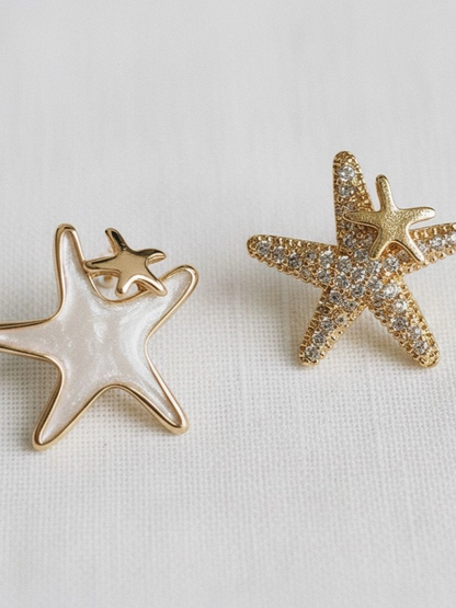 27 Asymmetrical Star Fish Stud Earrings