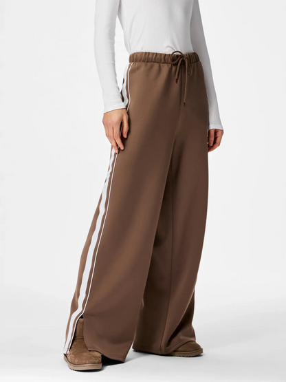 PIECES Striped Wide Leg Track Pant