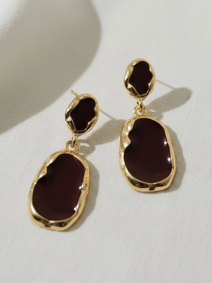 27 Organic Oval Drop Earrings